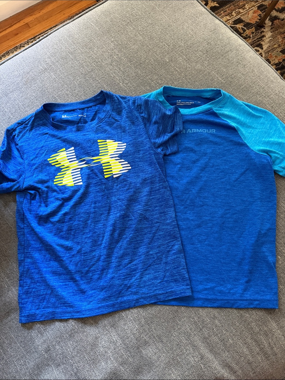 Under Armour Boys' Blue Performance Tees with Yellow Logo Accent